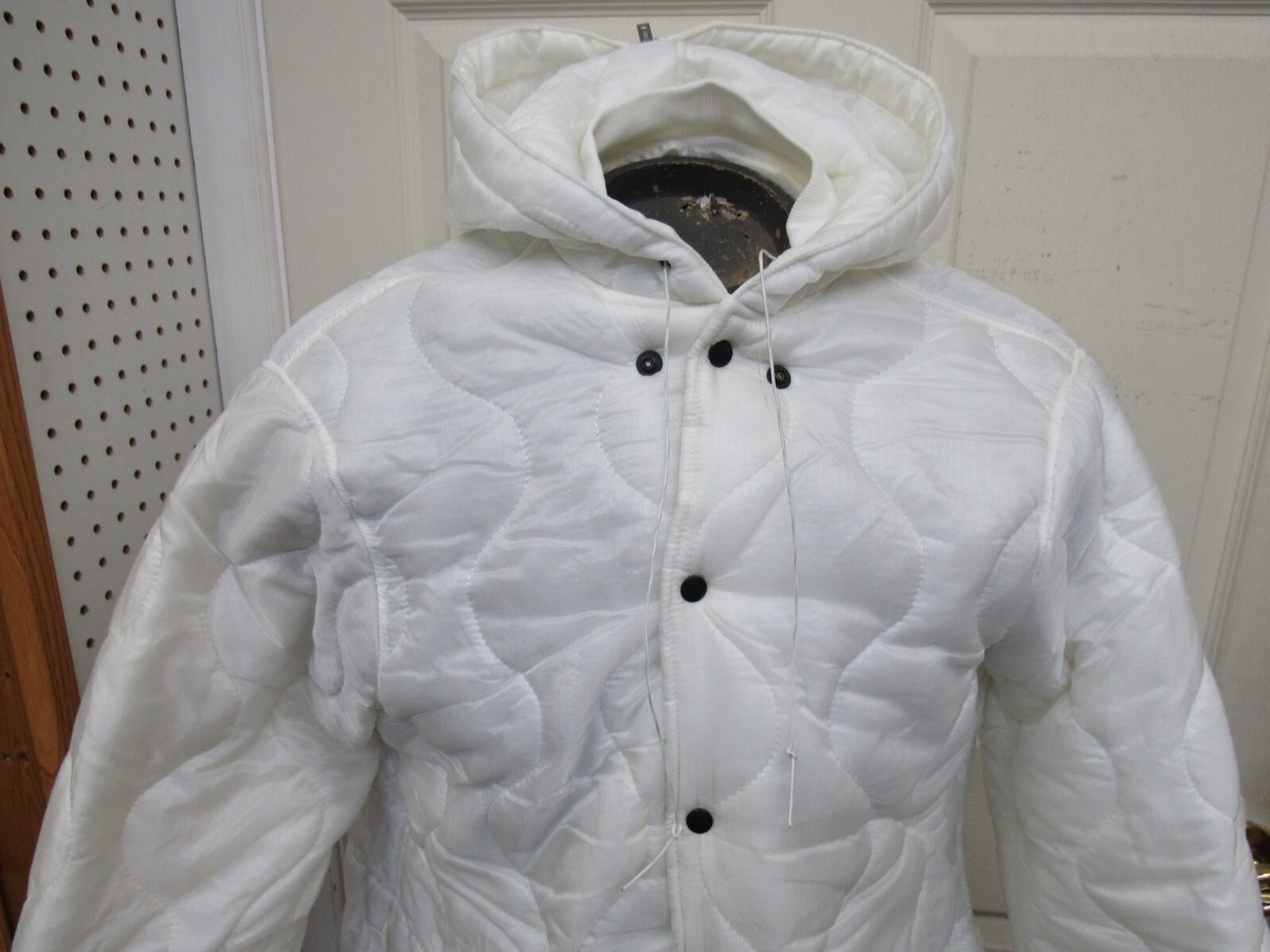 Vintage US Military White Quilted Parka Food Inspectors