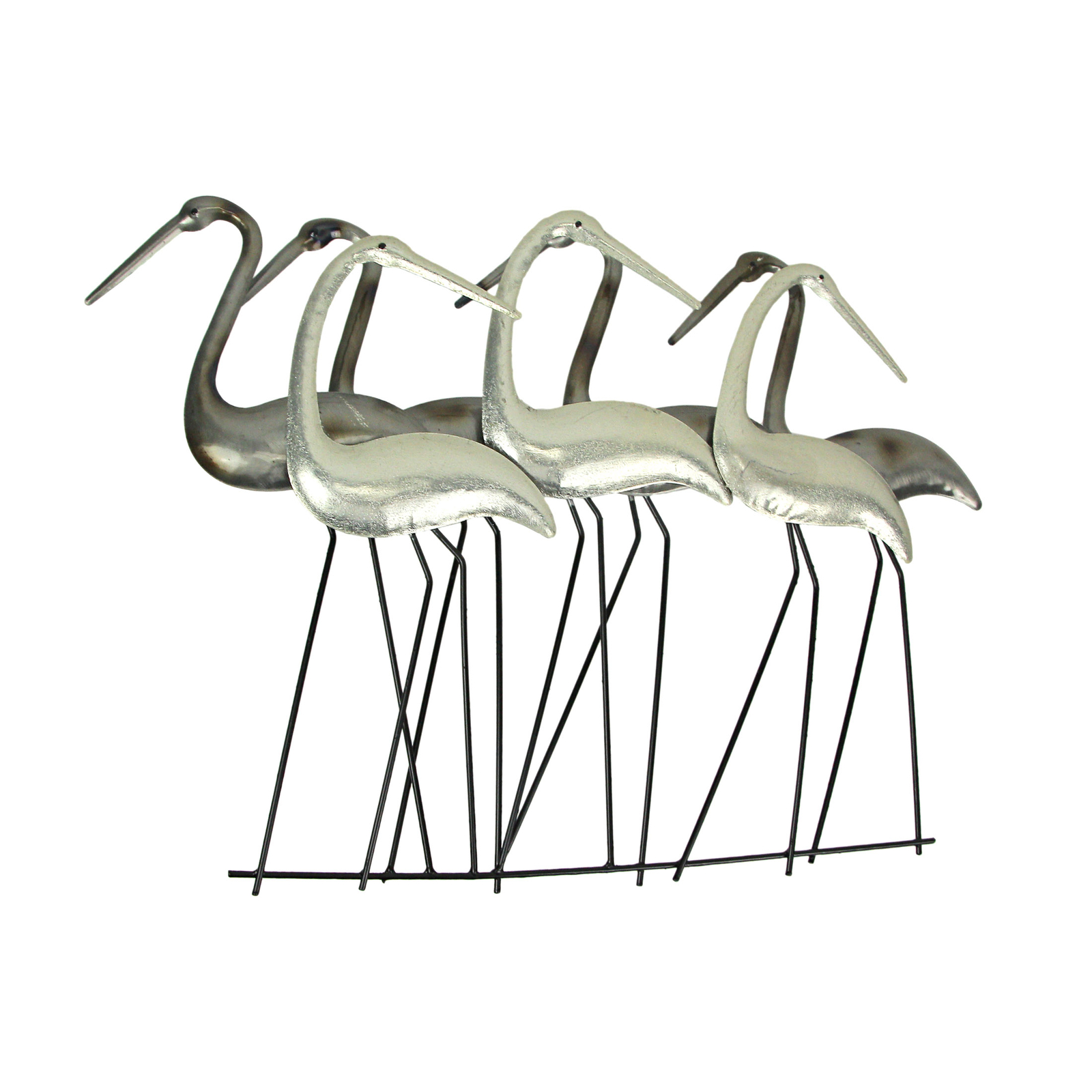 Metal Flock Of Coastal Birds Wall Art Sculpture Hanging Ocean Beach Home Decor