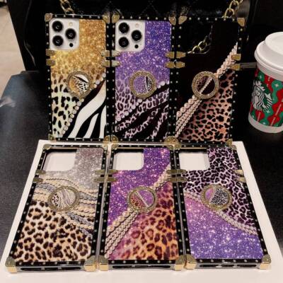 For Samsung S24 S23 S22 S21 S20 S10 Note20 Girl's Leopard Shockproof Case w/Ring