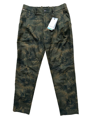 Scotch & Soda Amsterdam Leaf Print Cotton Pants ( 32 )