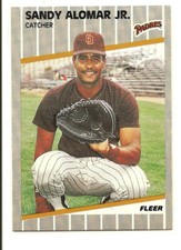 1989 Fleer #300 Sandy Alomar Jr Rookie RC San Diego Padres Baseball Card Mint. rookie card picture