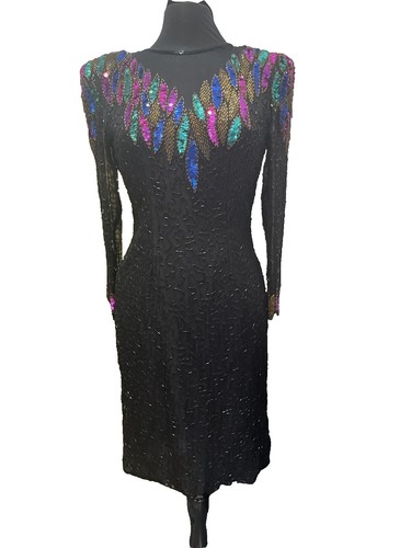scala dresses vintage 60387 which falls elegantly in a column silhouette Vintage 2000s SCALA Silk Beaded