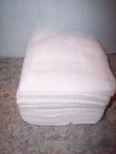30 REUSABLE WIPES CLEANING CLOTHS WHITE 13" X 10" FREE S/H