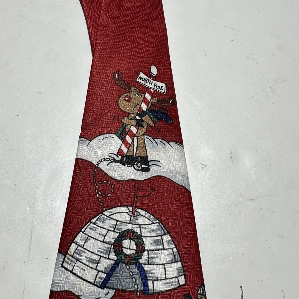 Рождественский галстук для гольфа Santa Umo Lorenzo классический винтажный художественный стиль смешной красный - Изображение 4 из 4