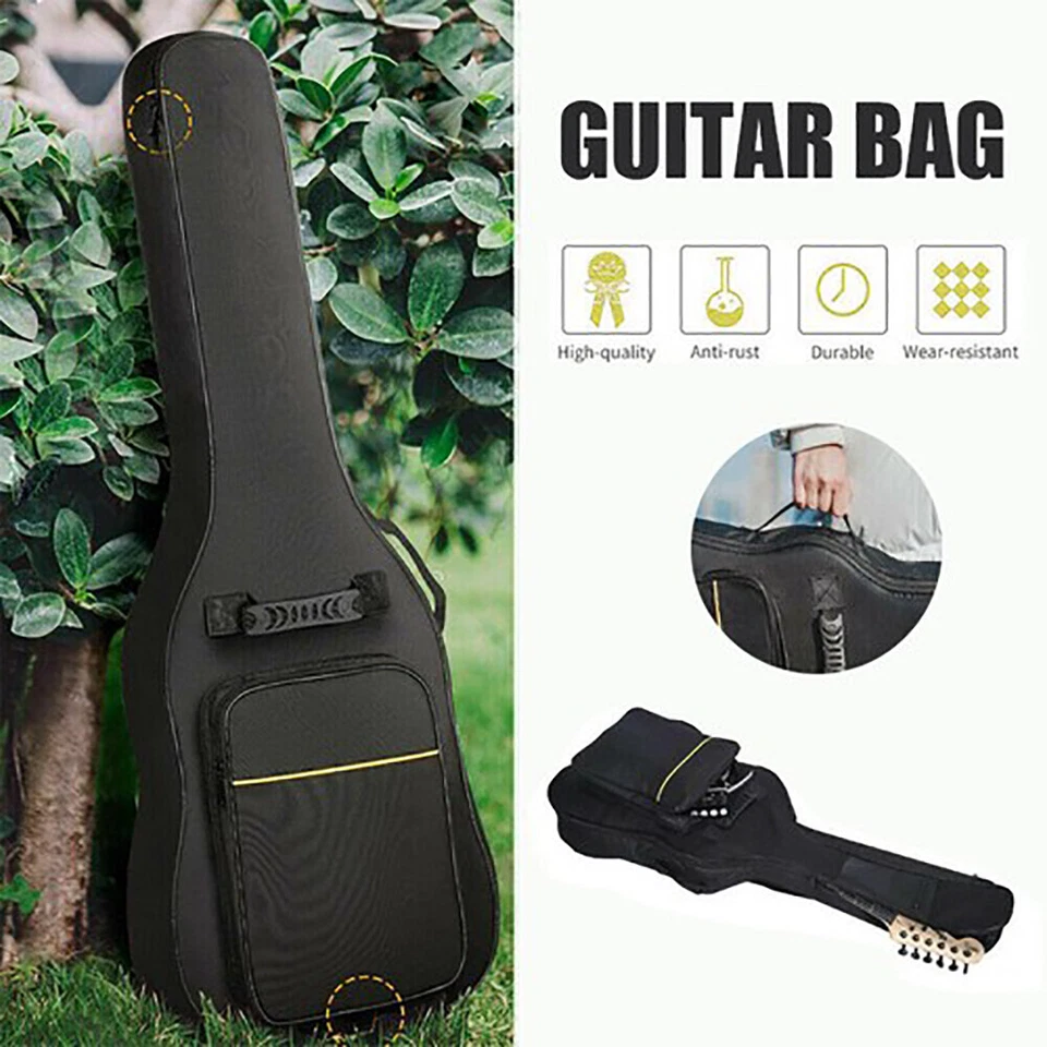Gitarrentasche Konzertgitarre Gig Bag Rucksackgurte Trage Tasche schwarz 41" DHL - Bild 3 von 4