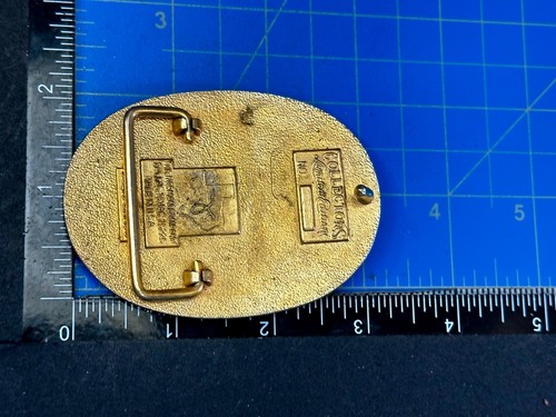 Vintage Texas State Rifle Association TSRAF Life Member Solid Brass Belt Buckle - Picture 4 of 19