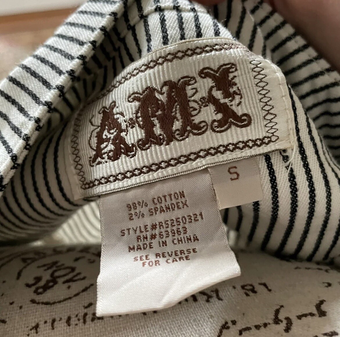 AMI White Striped Button Top - Small - image 4