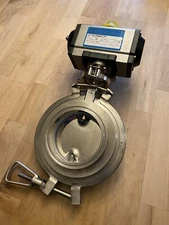 Cora Model CV 4” Ultra-Sanitary Butterfly Valve w/Max-Air UT15-0BAC31 Actuator