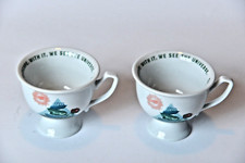 Lot 2 tasses maçonniques faïence - porcelaine  /  Franc-maçonnerie