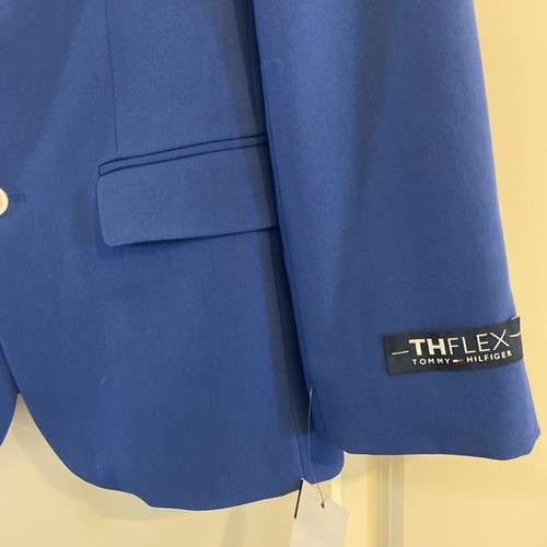NWT Tommy Hilfiger Boys Saxony Blue The Flex Blazer Sport Coat Size 14 orig $125 - Picture 3 of 11