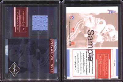 2007 Leaf Limited Team Trademark Jersey TT39 Earl Campbell Pre-Production Sample