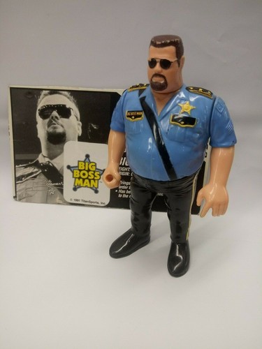 WWF Hasbro BIG BOSS MAN w/ Bio Card Series 3 Actio...