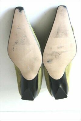 Escarpins JB Martin Vert Pistache En Daim - Taille 37 - Très Pointus, Talons 2-7 Cm - Occasion En Super état