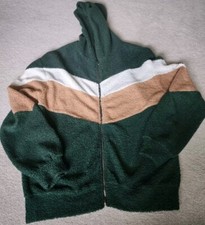 Teddy Jacket Sherpa Fur Fuzzy Full Zip Up Top Sweater Women's Size Medium