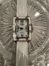 Dedia Ladies Wrist Watch White Diamonds Leather Strap 