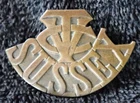 WW1  SUSSEX VOLUNTEER TRAINING CORPS VTC SHOULDER TITLE (BRASS)(47.1M X 32.1M(3)