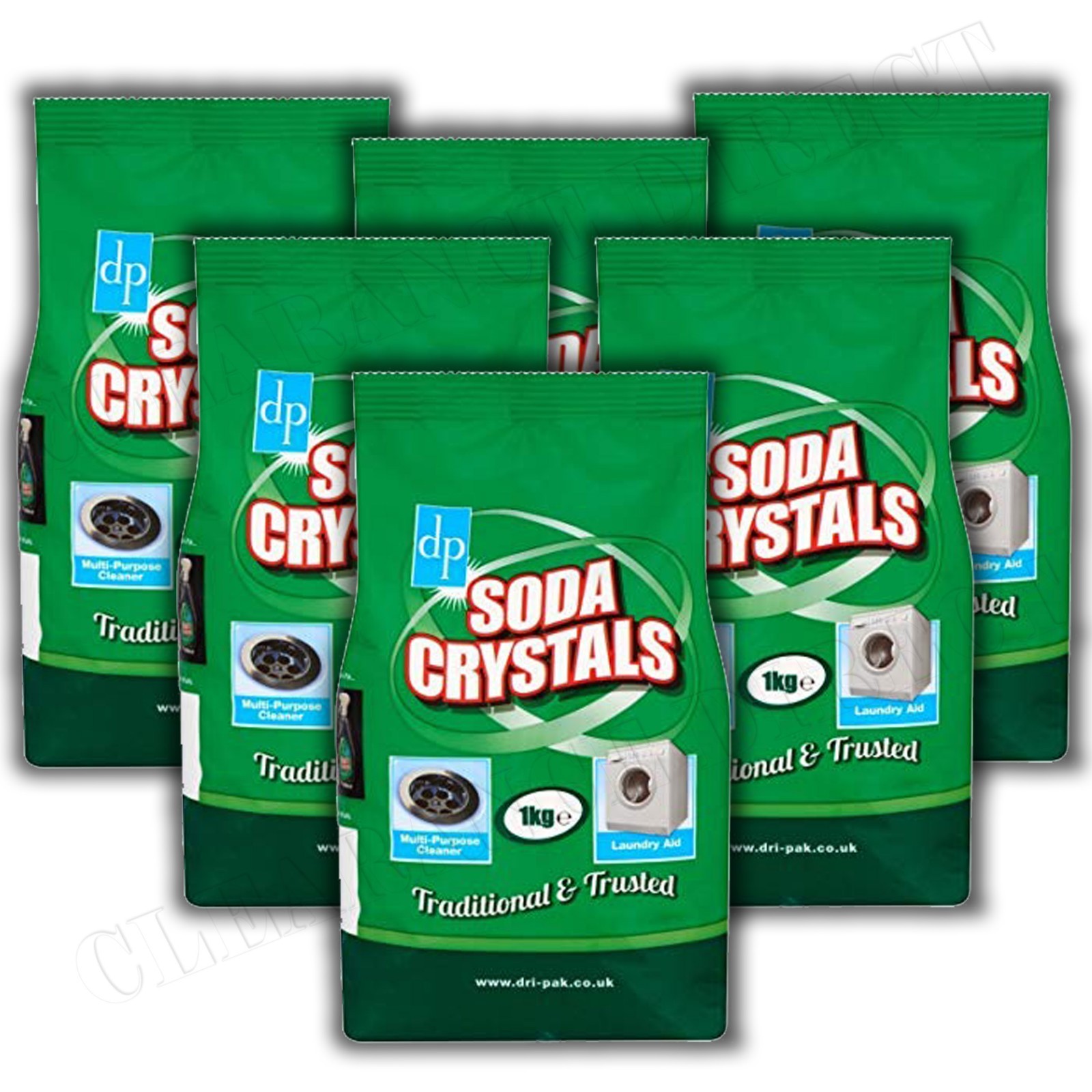 DRI PACK SODA CRYSTALS MULTI PURPOSE CLEANER LAUNDRY AID KEEP DRAINS