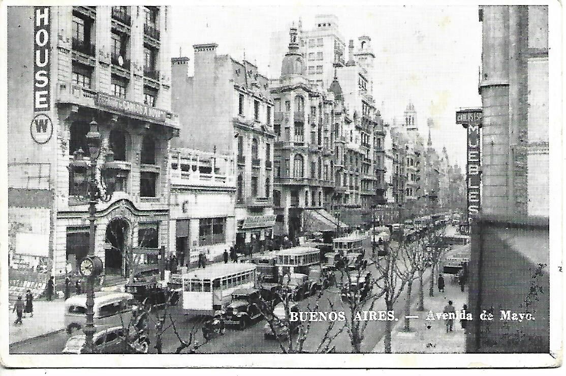 1940 ARGENTINA BUENOS AIRES MAY AVENUE REAL PHOTOCARD COVER