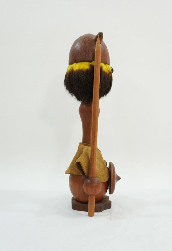 Viking Wood Fur Figure MCM Danish Folk Art Nordic Scandinavian Donk RB388