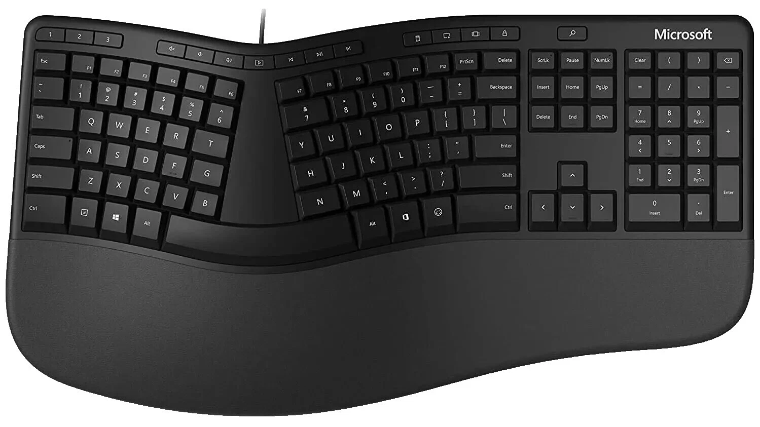 Los teclados de ordenador ergonómico Microsoft Negro y teclados
