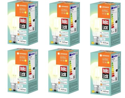 6x LEDVANCE SMART+ LED Volks Licht E27 dimmbar per App EEK:G (Spektr. A-G)