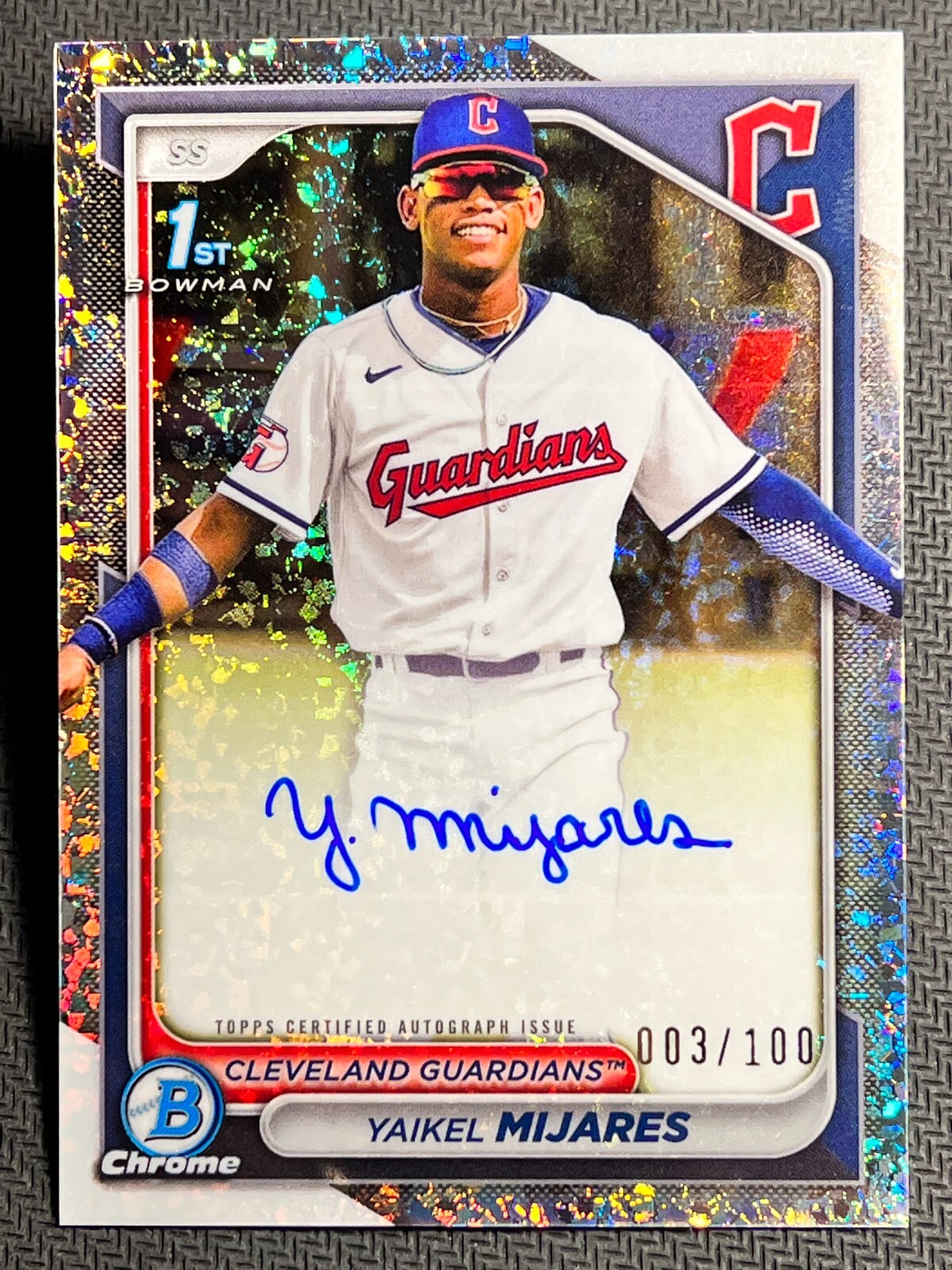 2024 Bowman Chrome 1st MINI DIAMOND PROSPECT ROOKIE AUTO Yaikel Mijares / 100