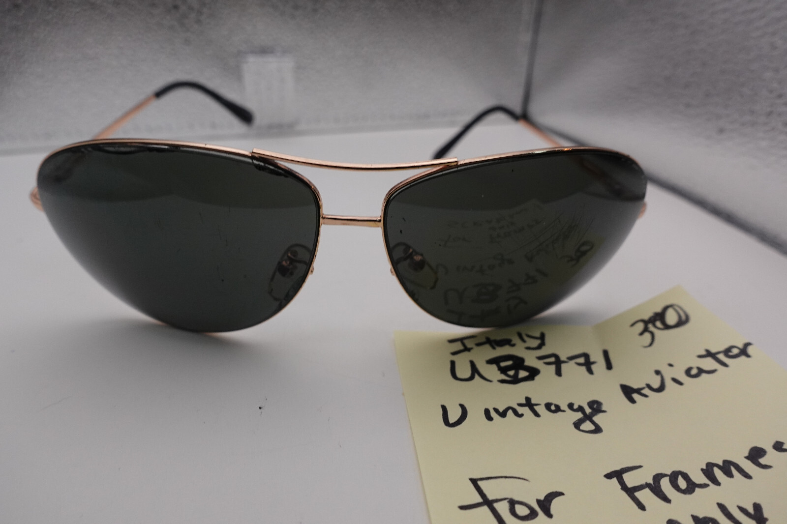 vintage aviator sunglasses for frames only u3771 MANY scratches ITALY SG30-image