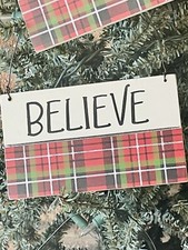 Christmas Ornament Set Of 3: Merry, Peace, Believe