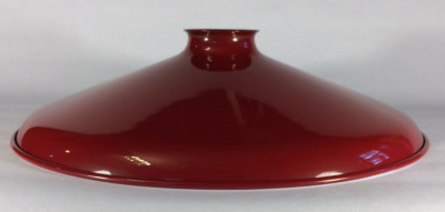 Metal Cone Lamp Light Shade Pendant 2 1/4 X 12 Red Porcelain Industrial Style