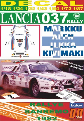 DECAL LANCIA 037 RALLY MARKKU ALEN R. SANREMO 1982 DnF (08)