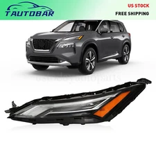 Full LED Left Upper Headlight For Nissan Rogue 2021 2022 2023 Driver Side Light