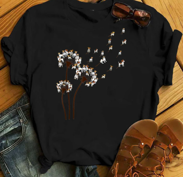 T-Shirt Unisex Jack Russell Terrier Dandelion Dog Lovers