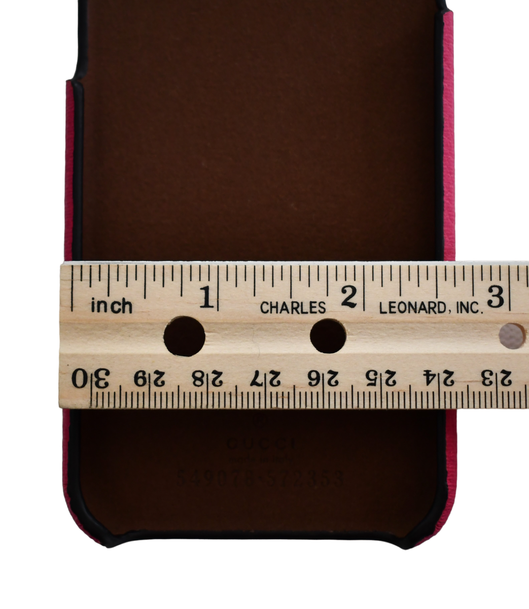 NEW GUCCI WEB STRIPE LOGO Pink Pebbled LEATHER iPhone® 8 Hard