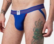 Men's BIKE Athletic Mesh Jockstrap Underwear - Royal Blue Size XXL