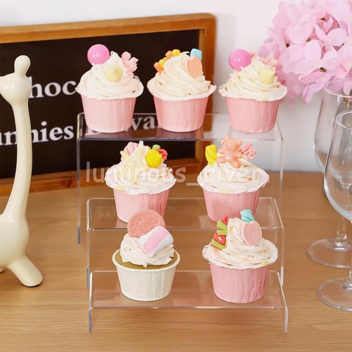 10PCS Acrylic Jewellery Stand Display Super Clear Makeup Riser Holder Organiser - Picture 5 of 8