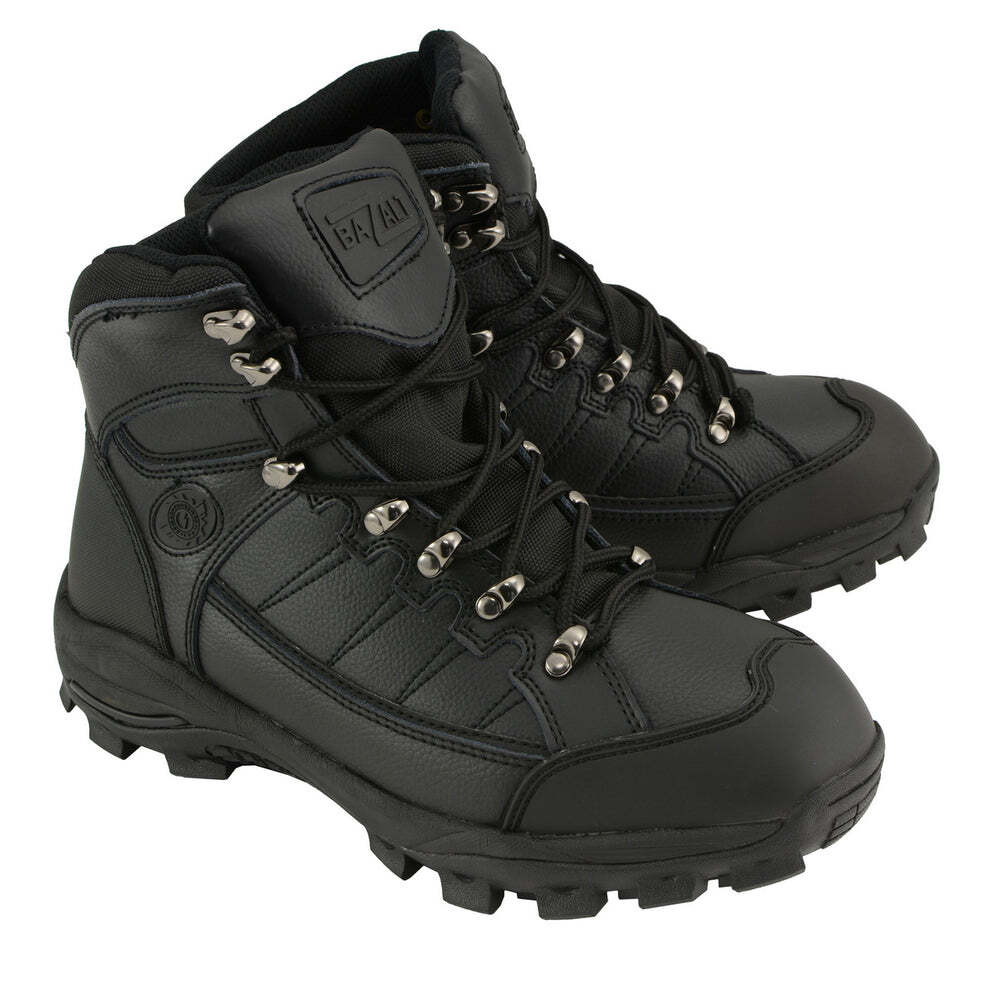 Bazalt MBM9129ST Mens Black Water and Frost Proof Leather Boots W/ Composite-Toe