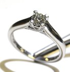 Platinum .62ct round diamond engagement ring 6.4g ladies unique 8.5 — photo 9