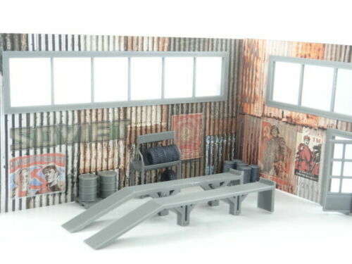 Russischer Autoservice Diorama Modellbausatz sowjetischer Garage im Maßstab 1:43 Brandneu - Bild 3 von 7