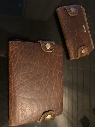 Coronado Premium Leather Wallet And Card Holder Combo Brown Handmade in USA - Foto 5 di 11