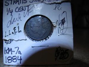 1884 Straits Settlements 1/4 Cent