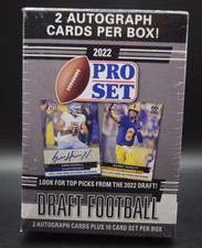 New 2022 Pro Set Draft Football Blaster Box 2 Autos + 10 Card Set Per Box