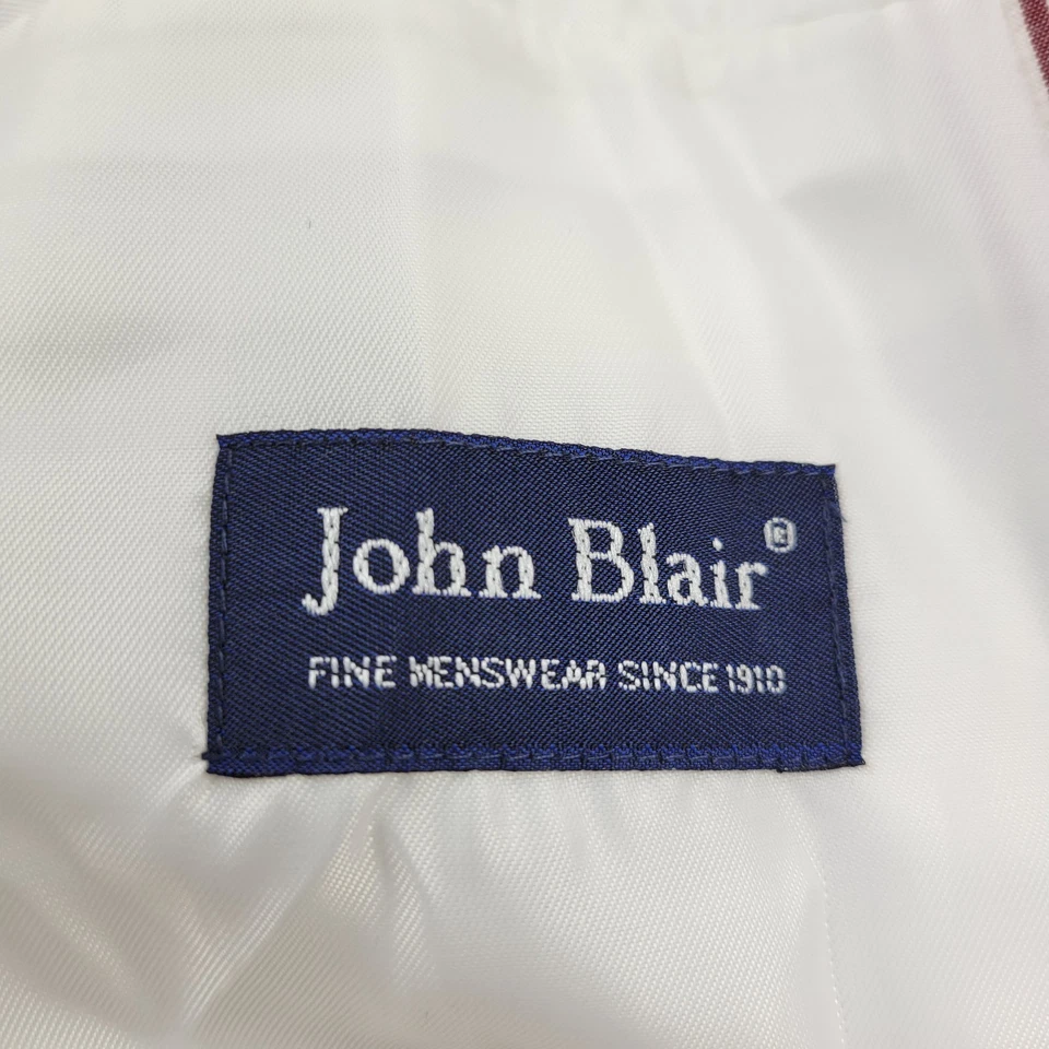 Blazer John Blair Seersucker Para Hombres 44R Rojo Rayas Traje Chaqueta Abrigo Deportivo Foto 4 de 4