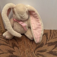 Floppy Long-Ear Bunny plush Jointed Pink ears Articulated Vintage Adorable