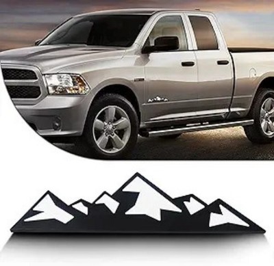 7 Inch Snow Mountain Emblem, Trunk Tailgate Mountains Graph Color: black white