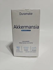 Duramake Akkermansia Live Probiotic. 100 Million AFU.  New Sealed. 3/11/2027