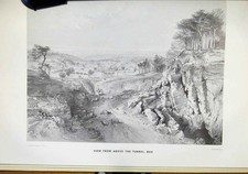 Old Vintage Print View From Above Tunnle Box C1970 Great Western Railway 20th