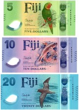 2025 Fiji 5 10 20 Dollar Banknote UNC Matching Serial P125 P126 P127 Polymer