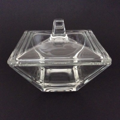 Klarglas Schmuckschatulle mit Deckel - Bonbonniere/Schokolade/Süßigkeiten - Waschtisch - 11 cm/4 Zoll