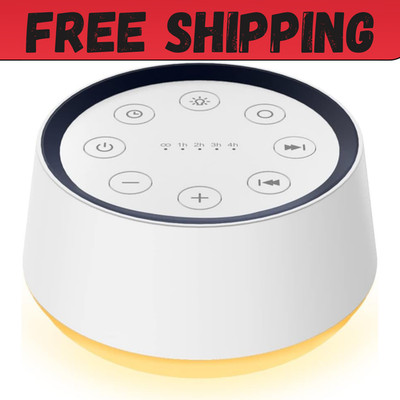 Brown Noise Sound Machine with 30 Soothing Sounds 12 Colors Night Light White No