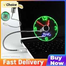 Clock Fans DC 5V Metal Mini Fan Real Time Display LED Clock Fan Portable USB Gad